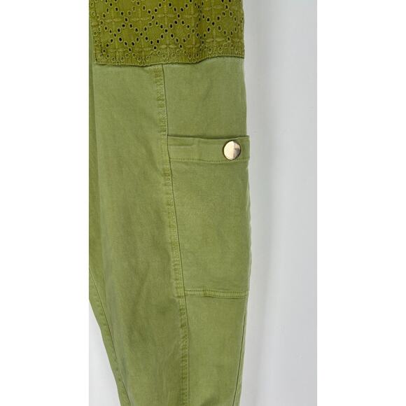 Soft Surroundings Womens Green Mara Vista Eyelet Lace Pockets Pull On Pants PM - Picture 5 of 13